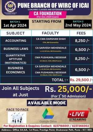 Foundation Regular Batch for Nov / Dec 2024